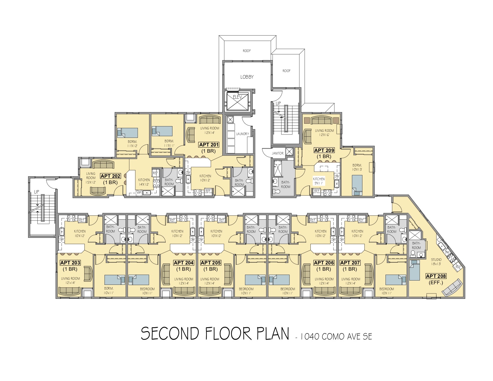 Floor plan diagram for 1040 Como Ave SE, Minneapolis, MN