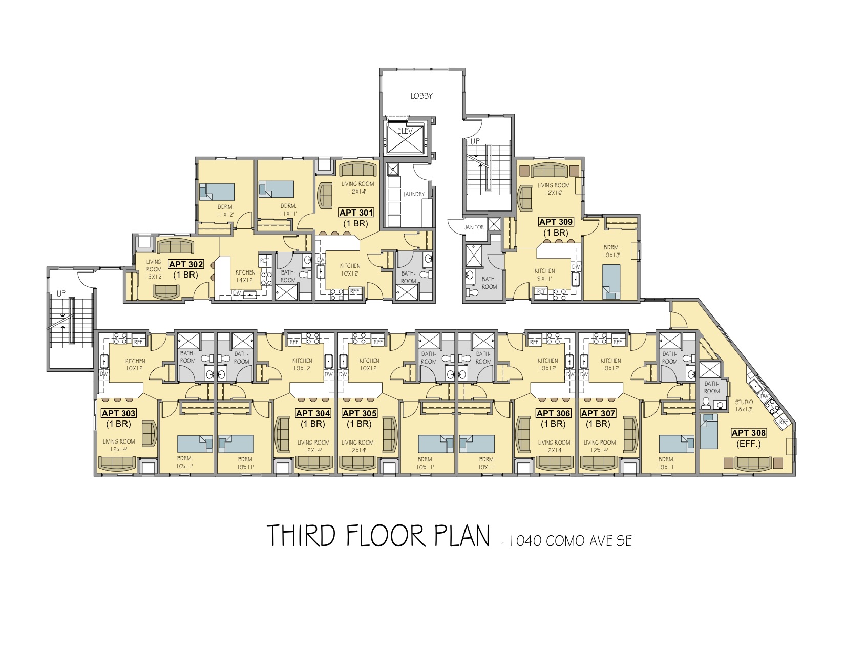 Floor plan diagram for 1040 Como Ave SE, Minneapolis, MN